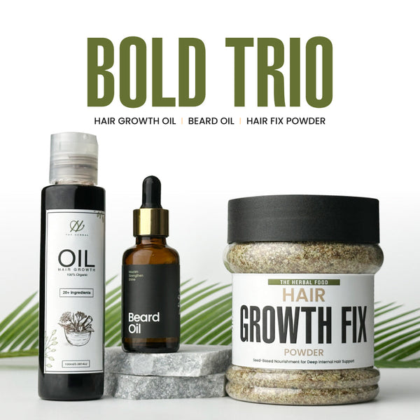 Bold Trio (Hair Powder, Hair Growth Oil & Beard Oil)