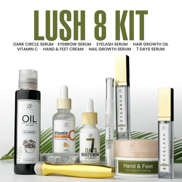 Lush 8 Kit (Lash, Brow, Hair, Skin, Nail & Brightening Care Essentials)